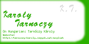 karoly tarnoczy business card