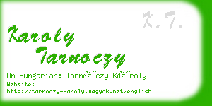 karoly tarnoczy business card